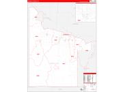 Twin Falls County, ID Wall Map Zip Code Red Line Style 2023